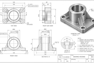 create cnc machining technical drawings, tolerances, dimensions and fabrication