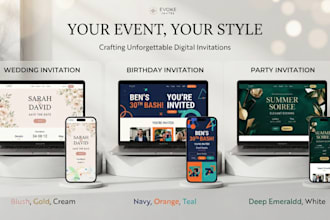 design a wedding, birthday, party or event invitation website