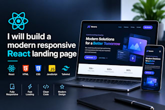 build a modern responsive react landing page