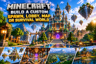 build custom minecraft spawn, lobby, map, and survival world