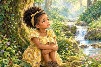 draw semi realistic water color for children bed story book