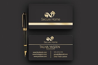 do minimalist, real estate business card designs in 24 hours