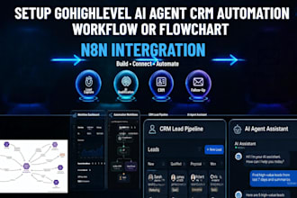 setup gohighlevel ai agent CRM automation workflow or flowchart n8n intergration