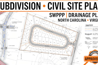 do subdivision plan civil site plan swppp drainage plan north carolina virginia