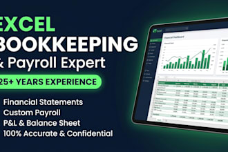 do microsoft excel bookkeeping, financial statement and payroll
