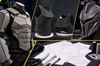 design custom 3d cosplay models, eva foam armor and sewing patterns
