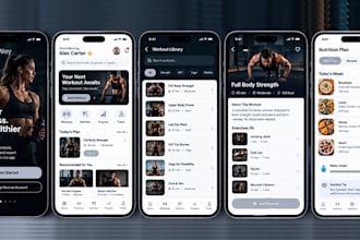 build professional fitness app, workout app, gym app or personal trainer app