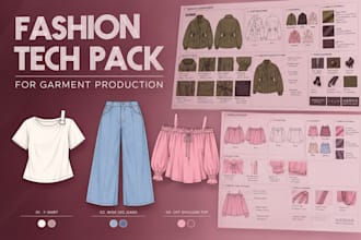 make factory support fashion tech pack design and tshirt design