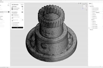 3d cad design for reverse engineer parts from 3d scans into cad, stl, step