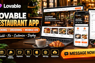build lovable restaurant coffee reservation ordering mobile android ios web app