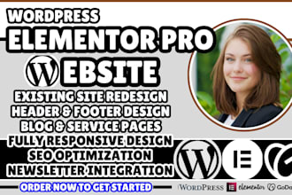 elementor pro website, elementor website design, elementor website redesign