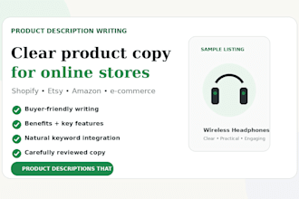 write clear product descriptions for shopify etsy