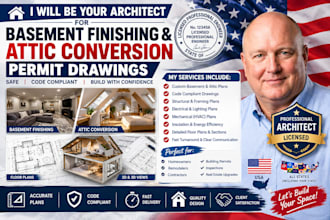be your architect for basement finishing and attic conversion permit drawings