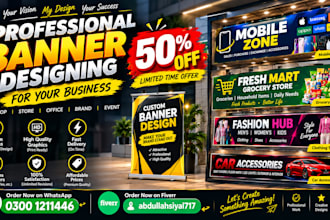 create modern panaflex shop flex board and poster design