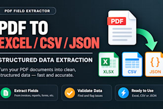 extract structured data from pdfs to excel CSV and json