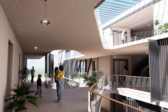architectural 3d modeling, d5 render, and photoshop editing