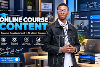 create online course content, course development and ai video course