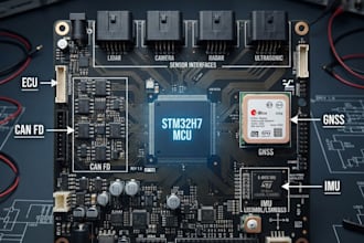 design autonomous vehicle controller pcb with stm32 can gps and sensor interface