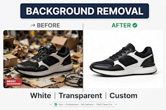 remove image background to transparent and white for products