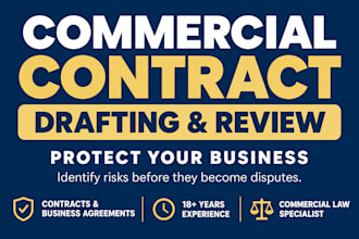 draft or review commercial contracts and business agreements