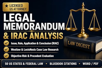 write an objective legal memorandum, legal memo, and irac analysis