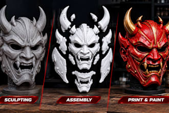 create 3d cosplay armor, helmets, masks and props ready to print and paint