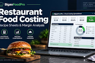 create food costing and recipe sheets for your restaurant