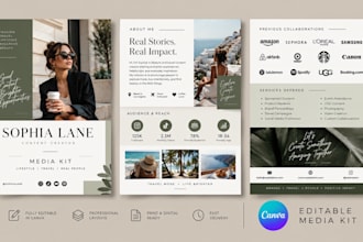 design a luxury editable press kit and media kit in canva epk social media kit
