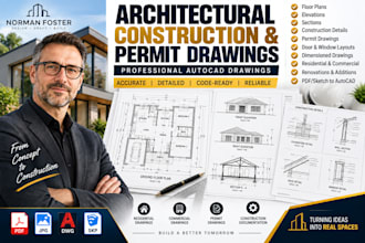 create architectural construction and permit drawings in autocad