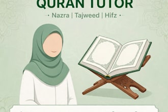 be your female quran tutor for nazra tajweed and hifz classes