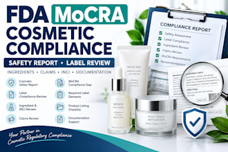 prepare fda mocra cosmetic safety report and label compliance