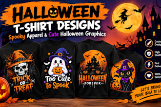 design halloween t shirt designs, spooky apparel and cute halloween graphics