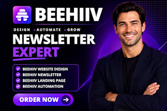 do beehiiv account setup, beehiiv website design, beehiiv landing page design