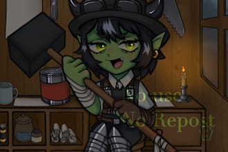 draw a cute chibi art illustration