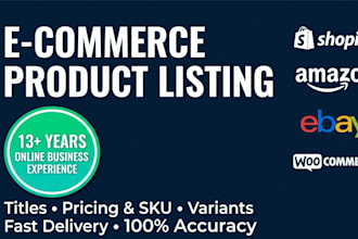 do ecommerce product listing and product upload
