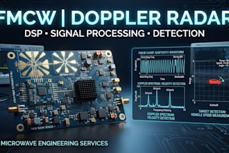 develop fmcw radar, doppler radar and signal processing systems