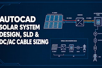 do autocad solar system design, sld and dc ac cable sizing