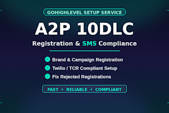 setup gohighlevel a2p 10dlc registration and SMS compliance