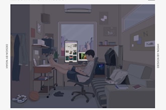 draw custom digital illustration and character design