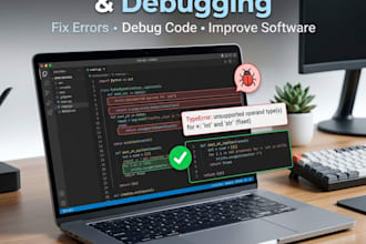 fix python bugs, errors and debug your code