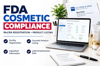 prepare US fda mocra cosmetic registration and product listing information