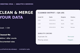 clean and merge excel or CSV data with quality checks