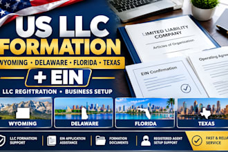 llc formation llc registration in wyoming, texas, delaware, florida with ein