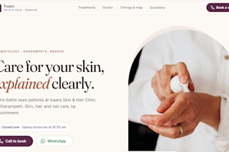 design a modern one page website for your medspa or aesthetic clinic