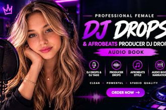 record professional female dj drops and afrobeats producer tags audio book