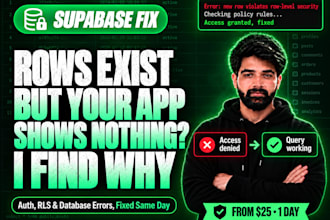 fix your supabase auth rls policy and database connection errors