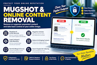 help you request removal of mugshots and unwanted arrest records online