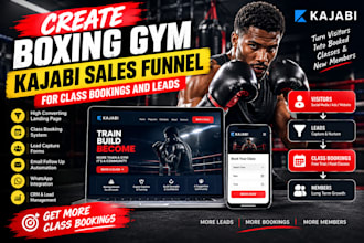 create boxing gym kajabi sales funnel for class bookings and leads generation