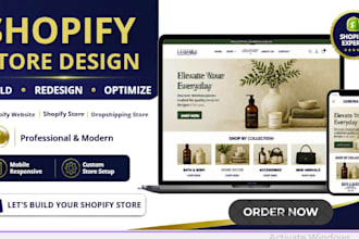 design shopify website, shopify store, shopify drop shipping store and redesign