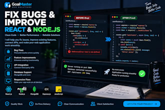 fix bugs and improve react and nodejs web applications